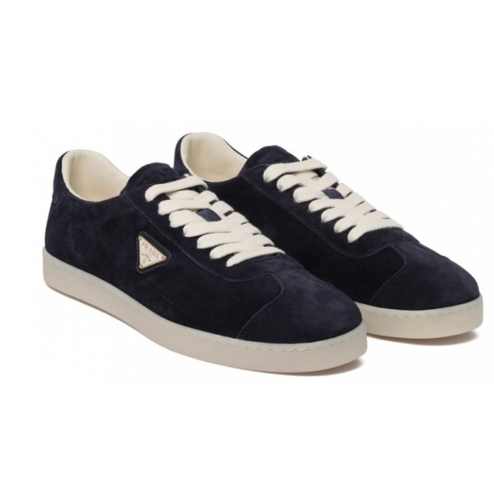 Prada Men's Midnight Blue Suede Lane Sneakers Luxury 2EE364, UK 9.5 US 10.5